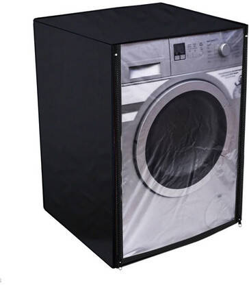 Nitasha Front Loading Washing Machine Cover(Width: 68 cm, Black)