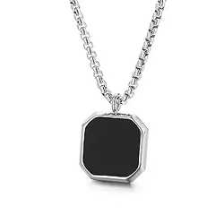 Fashion Frill Men's Jewellery Black Silver Chain For Men Boys Geometri