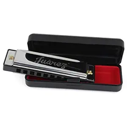 JUAREZ JRZ10HM KEY C DIATONIC BLUES HARMONICA 10 HOLE 20 TONES WITH CA