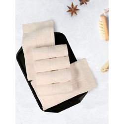 Beige 6 Pieces Cotton 500 GSM Highly Absorbent Face Towels