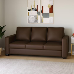 WESTIDO ORLANDO LEATHERETTE 3 SEATER SOFA (FINISH COLOR - BROWN, DIY(D