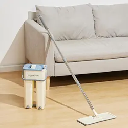 AMAZON BASICS FLOOR MOP WITH BUCKET | FLAT SQUEEZE MECHANISM | 360 FLE