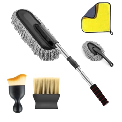 ORJILO 5 PCS MICROFIBER CAR DUSTER KIT INTERIOR & EXTERIOR CAR CLEANIN
