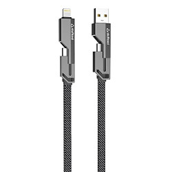 Stuffcool Quad Pro 4 in 1 Metal Flat Braided Indestructible Cable 1.5m