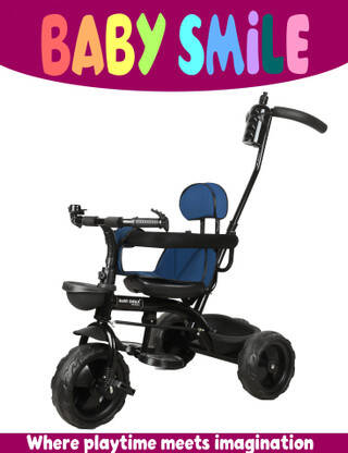Baby Smile tricycle for kids,Parent Handle,Cushion Seat,Basket 4006 NE