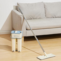 Amazon Basics Floor Mop With Bucket | Flat Squeeze Mechanism | 360 Fle