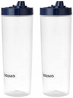 Amazon Brand - Solimo Plastic Oil Dispenser, Set of 2 (1 L each), Dark