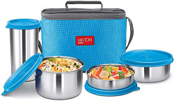 MILTON Delicious Lunch Box with Insulated Fabric Jacket, 3 Stainless S