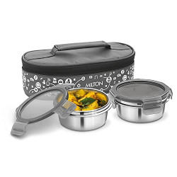 MILTON Lifestyle Lunch Box with Insulated Jacket, 2 Stainless Steel Co