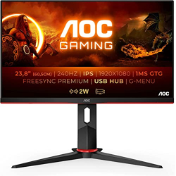 AOC 24G2Z/94 23.8-Inch IPS Gaming Monitor | 240Hz Refresh Rate | Adapt