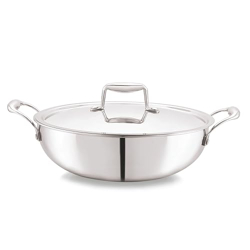 CELLO Tri-Ply 26 cm Stainless Steel Cookware Kadhai with Lid 3.6 LTR |