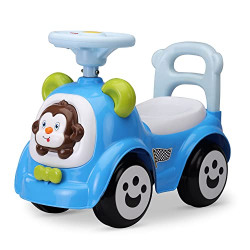 LUVLAP SUNNY RIDE ON & CAR FOR KIDS WITH MUSIC & HORN STEERING, PUSH C
