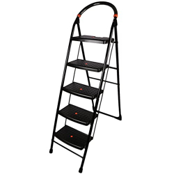 CIPLAPLAST 5 Step Ladder for Home use | Heavy Duty Alloy Steel Foldabl