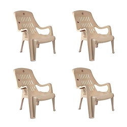 CELLO COMFORT SIT SET OF 4 CHAIRS (BEIGE) | STRONG AND DURABLE | EASY