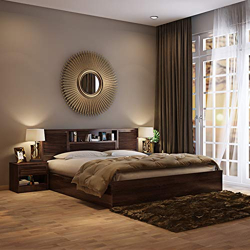 HomeTown Bolton Engineered Wood Box Storage Queen Size Bed in Wenge Co