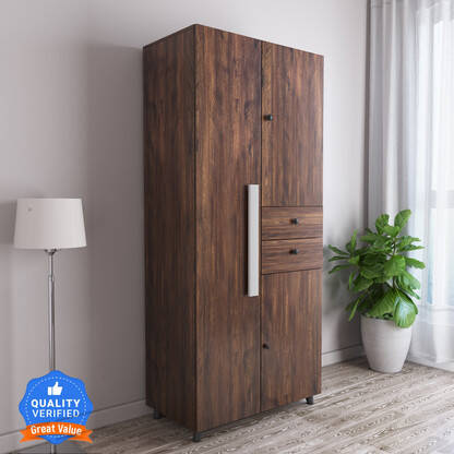 CARLTON LONDON Willy Engineered Wood 3 Door Wardrobe(Finish Color - Ru