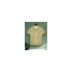 Boys Floral Regular Fit Shirt with Spread Collar