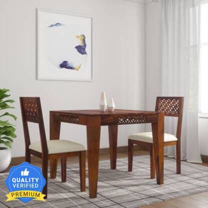 Deuba Solid Wood 2 Seater Dining Set(Finish Color -Honey Finish, Knock