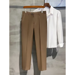 Men Smart Tapered Fit High-Rise Corduroy Trousers