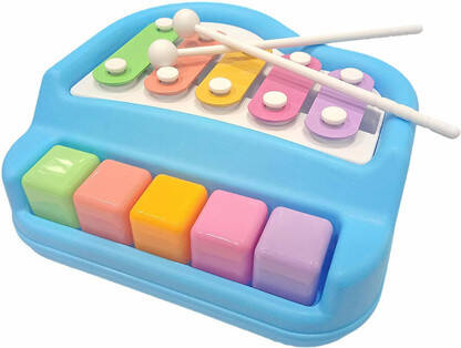 J K INTERNATIONAL 2 in 1 Xylophone and Piano Toy(Multicolor)