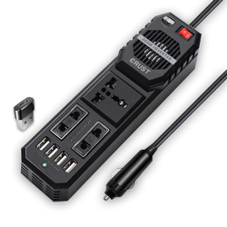 CRUST N80 Car Laptop Charger Power Inverter 200W; 12V DC to 220V AC, 3
