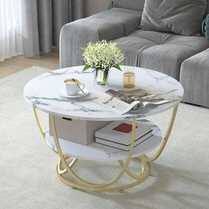 SS CRAFTMAKERS Right Choice Round Shape Coffee Table Engineered Wood C