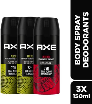 AXE Intense (Pack of 1) + Pulse (Pack of 2) Body Spray - For Men(450 m