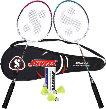 Silver's SB-414 Badminton Combo- 2 Rackets with Shuttle Pack of 3 Badm