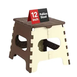 PulGos 12-Inch Super Strong Folding Step Stool for Adults & Kids Fold