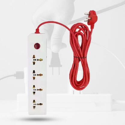 Hillgrove 4 Universal Socket and 1 Switch Power Extension Board with 5