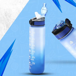Attro Motivational 1 Liter Quotes & Time Marker Dual Colour Sports Pla