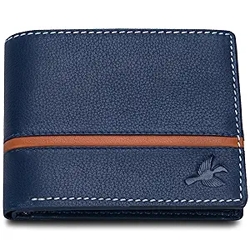 HORNBULL Denial Navy Leather Wallet for Men | Genuine Leather Wallet w