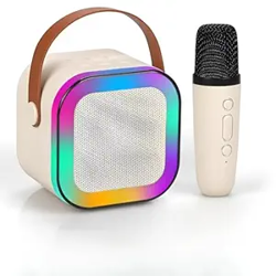 VRJTEC BLUETOOTH SPEAKER WITH MINI WIRELESS KARAOKE MIC, RGB LIGHTS WI