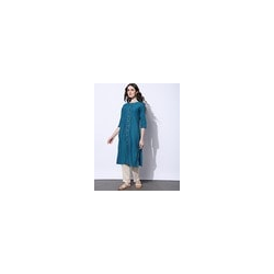 Mangalgiri Zari Embroidery Button-Down Straight Kurta