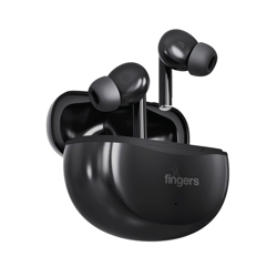 FINGERS BLACK GO-HI-3 TRUE WIRELESS EARBUDS 17.5 HRS PLAYTIME SNC TECH