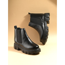 The Lifestyle Co. Women Heeled Round Toe Chelsea Boots