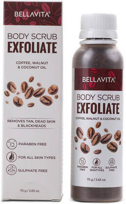 BELLAVITA Coffee Face & Body Scrub For Skin Brightening De-Tan Ayurved