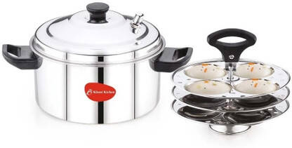 MAHAVIR Standard Induction & Standard Idli Maker(3 Plates , 12 Idlis )