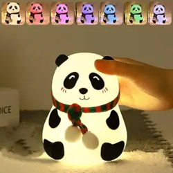 One94Store Rechargeable Silicone Panda Night Light for Kids | 7-Color