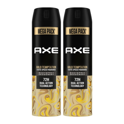 AXE MEN SET OF 2 GOLD TEMPTATION LONG LASTING DEODORANT BODYSPRAY - 21