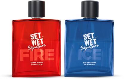 SET WET Fire & Ice Perfume for Men, Woody & Citrusy Long Lasting Perfu
