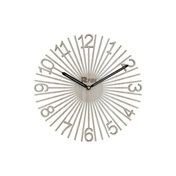 Grey Contemporary Analogue Round Wooden Wall Clock