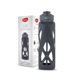 Pigeon 750 ML Clear Glass Water Bottle with Protective Silicone Cover