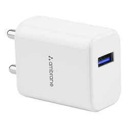Ambrane 18W Wall Charger USB Port, Quick Charge 3.0, BoostedSpeed Mobi