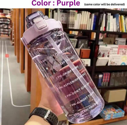 DFit 2 Liter Transparent Motivational leakproof BPA Free marker gym wa