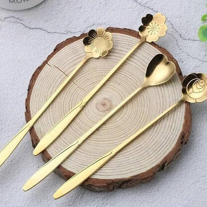 IP DHAMELIYA Golden Spoon Set/Coffee Spoon/Dessert Spoons/Cutlery Copp
