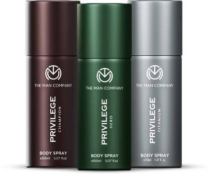 THE MAN COMPANY Privilege Hero, Titanium & Champion | Long-Lasting Deo