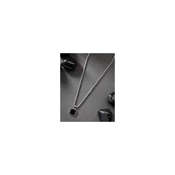NVR MEN SILVER-PLATED CHAIN WITH STONE-STUDED PENDANT
