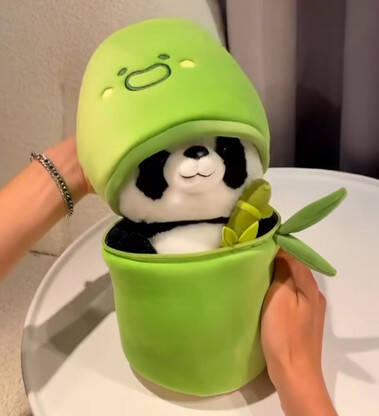 R C TRADERS Soft Stuffed Bamboo Panda Toy, Reversible Panda Toy - 28 c