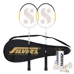 SILVER'S ALUMINIUM STRICKER BADMINTON KIT (2 RACQUETS WITH FULL COVER,